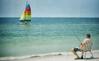 Man fishing from Mexico Beach Florida